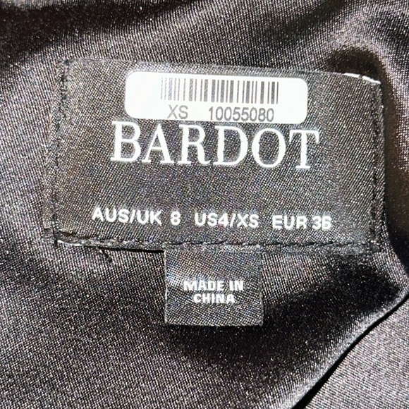 Bardot Ada Leopard Print Pleated Minidress Ruffle Hem 3/4 Sleeve Sz.4 - Picture 9 of 10